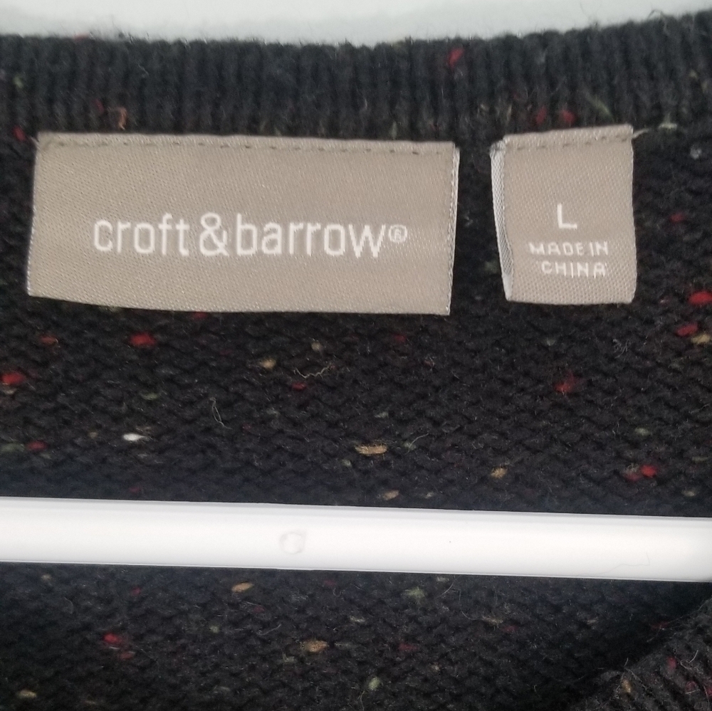 Croft & Barrow Full Zip Heavy Weight Cardigan Sweater. Vine Embroidery. Size L. - Picture 4 of 8